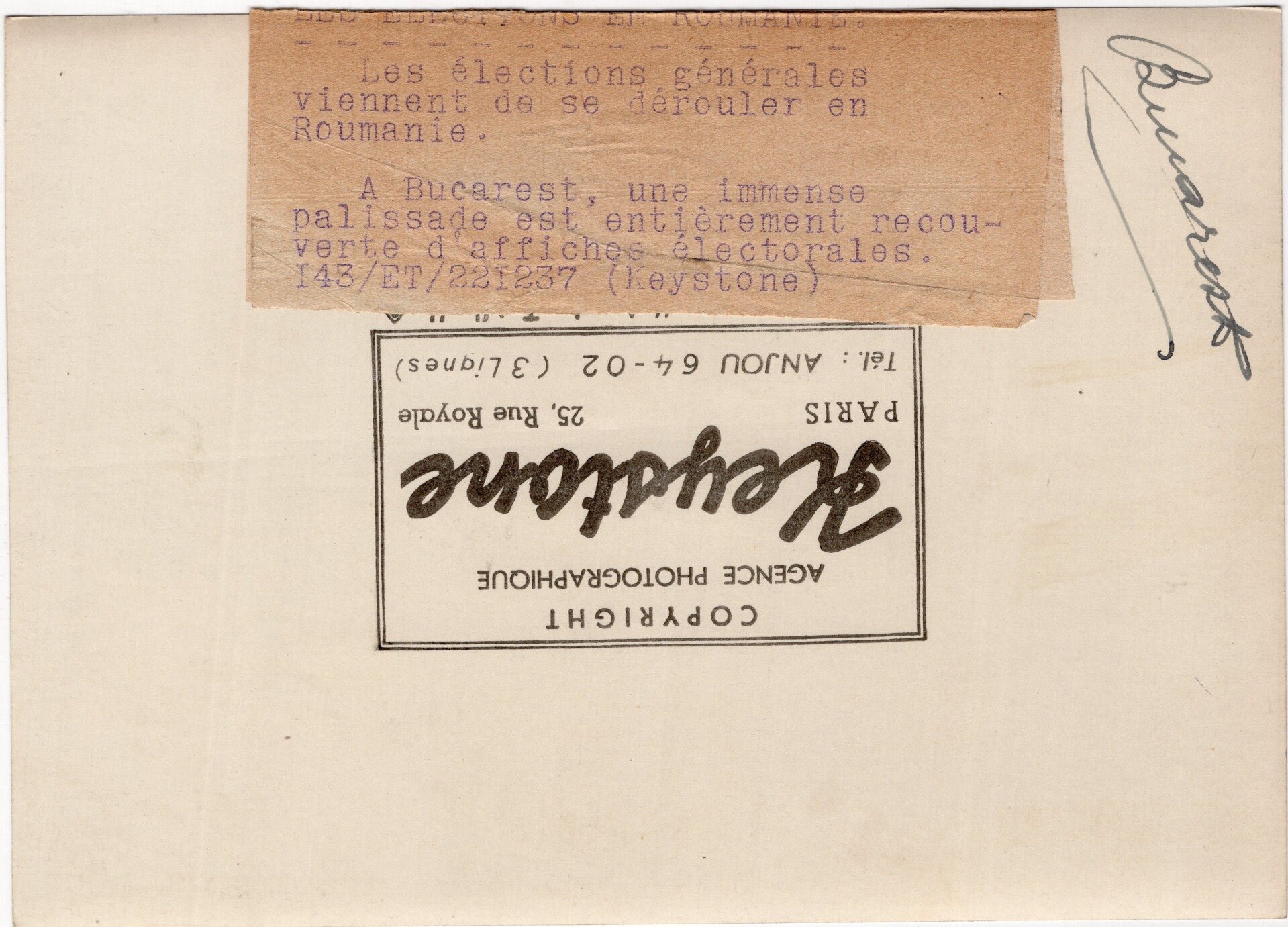 Original WW2 French Press Photo - Romanian election posters in Bucharest, Romania (1937) — image 2