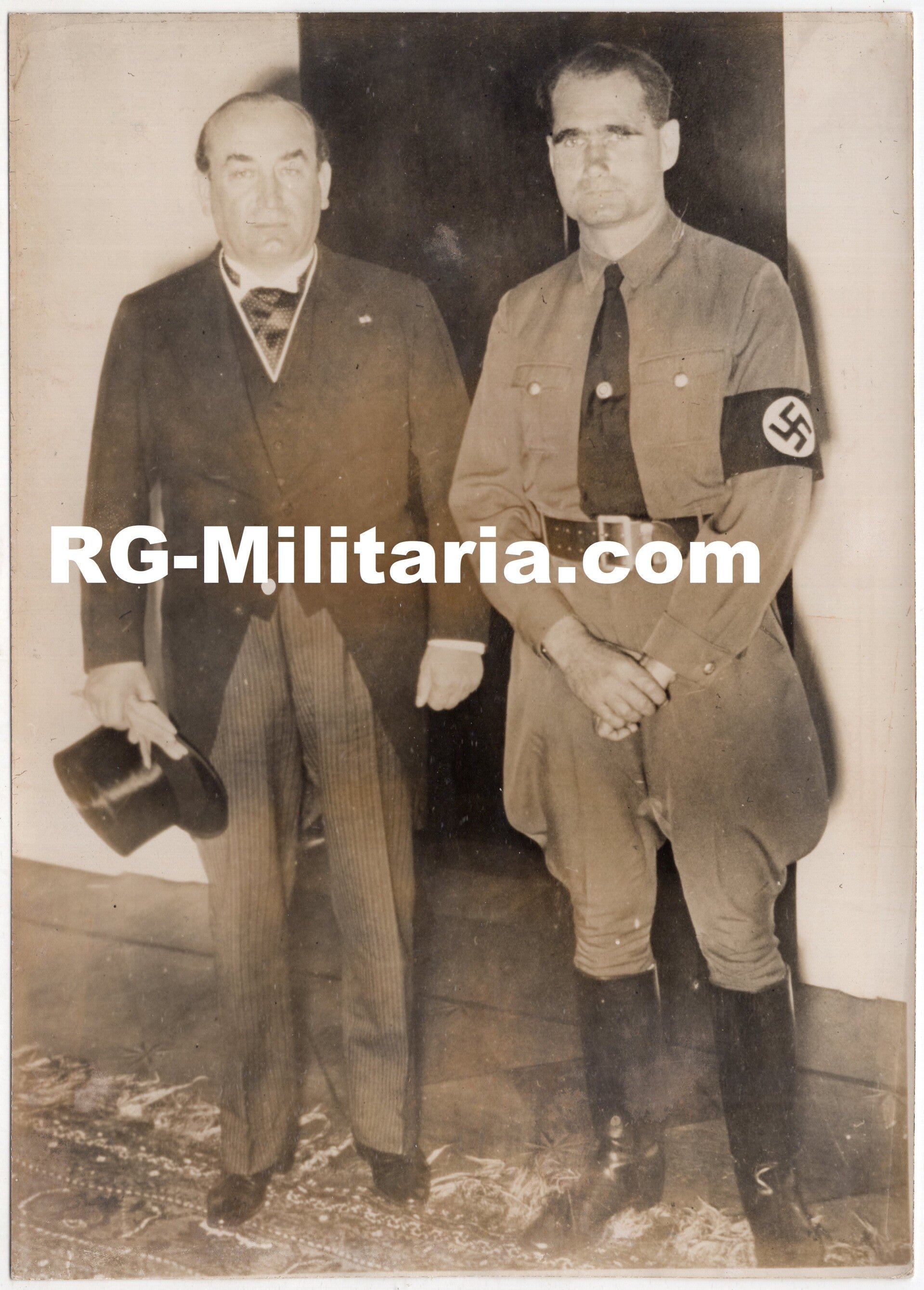Original WW2 French Press Photo - Rudolf Hess with Hungarian minister Gyula Gömbös (1935) — image 3