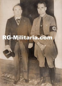 Original WW2 French Press Photo - Rudolf Hess with Hungarian …