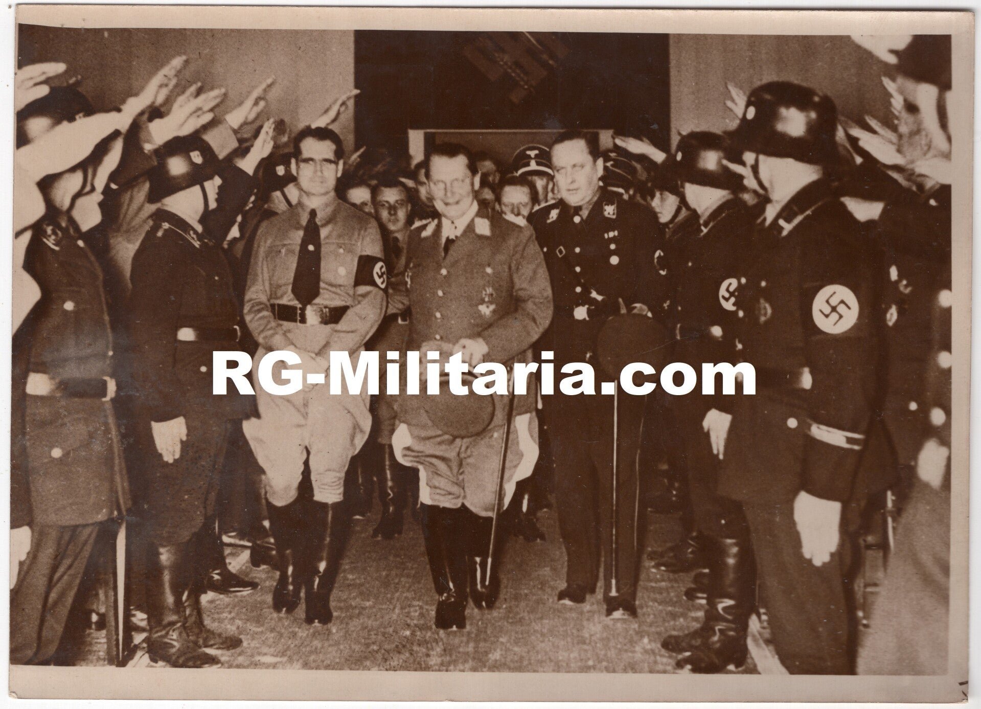Original WW2 French Press Photo - Rudolf Hess with Hermann Göring and Walter Darré, Goslar (1936) — image 3