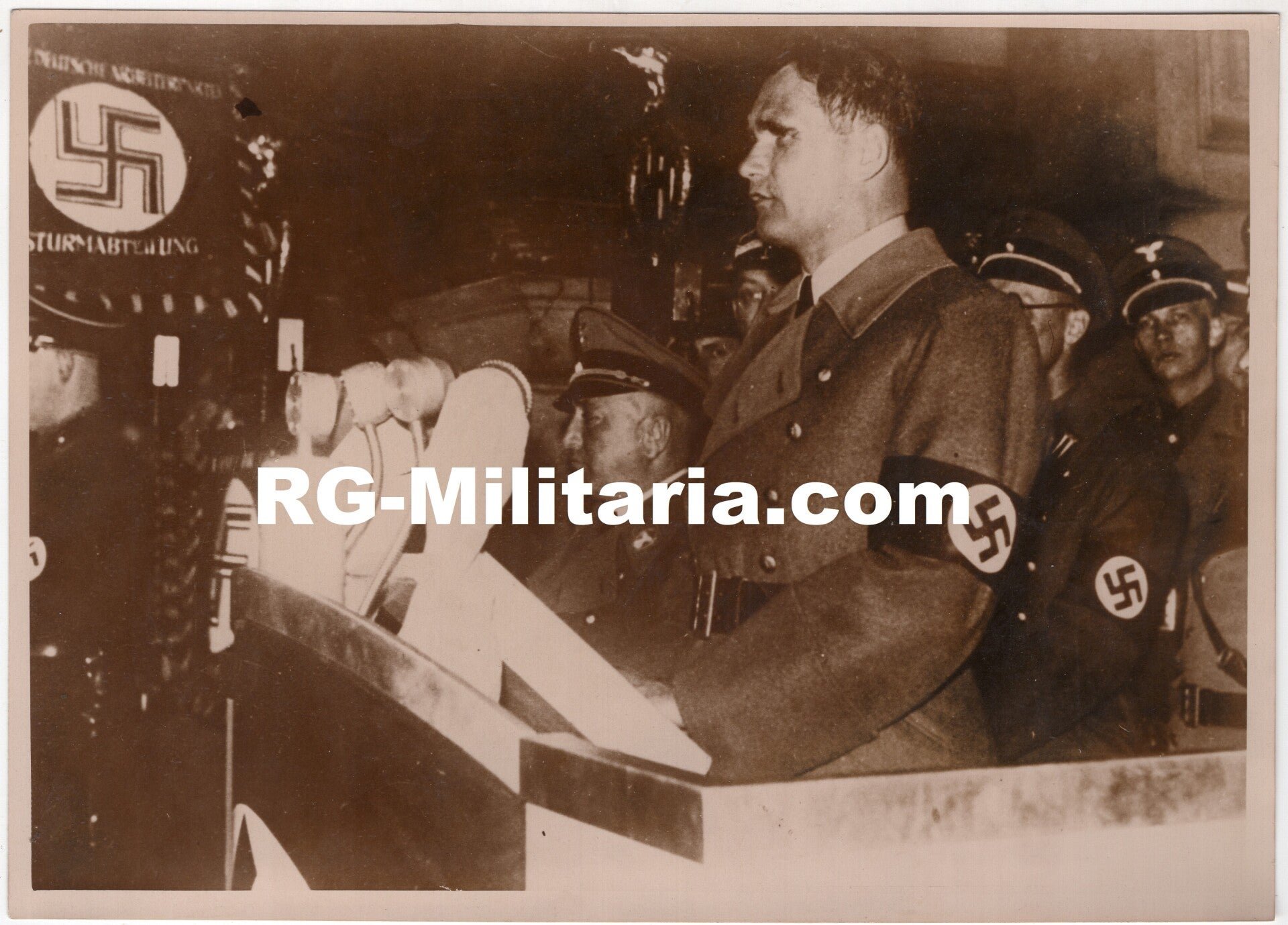 Original WW2 French Press Photo - Rudolf Hess speeching in Hamburg (1937) — image 3