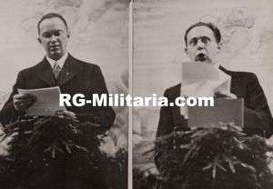 Original WW2 French Press Photo - Konrad Heinlein speaking (1938)