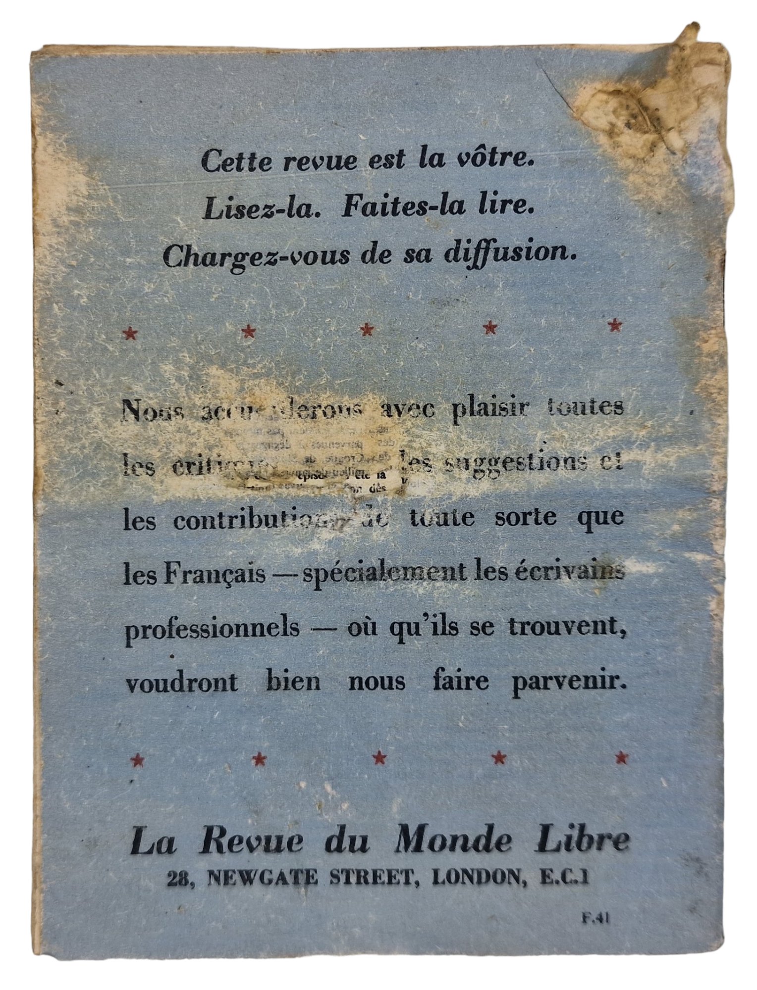 Original WW2 French Leaflet - F 41 La revue du Monde Libre No. 15 (1944) — image 4