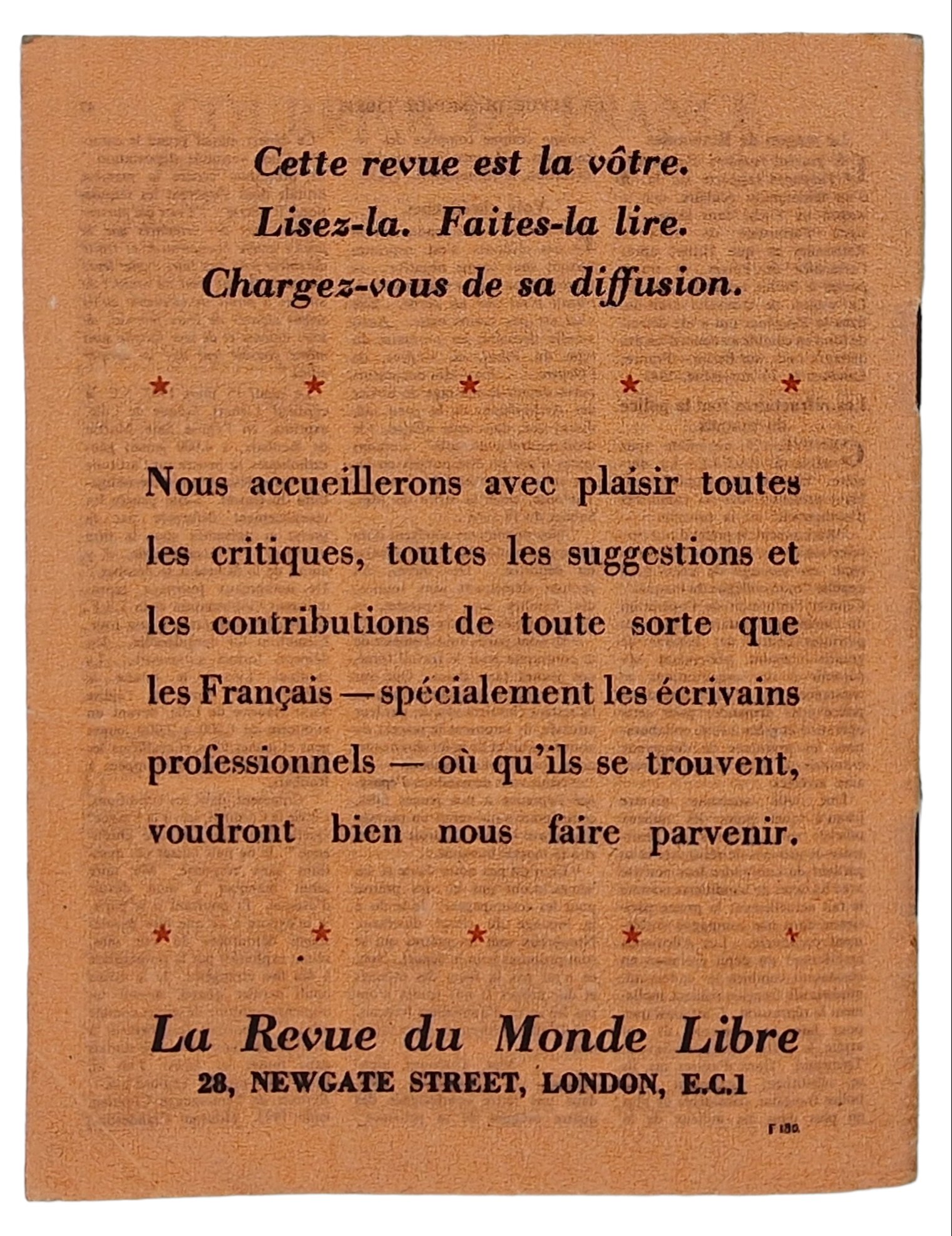Original WW2 French Leaflet - F 180 La revue du Monde Libre No. 12 (1943) — image 4