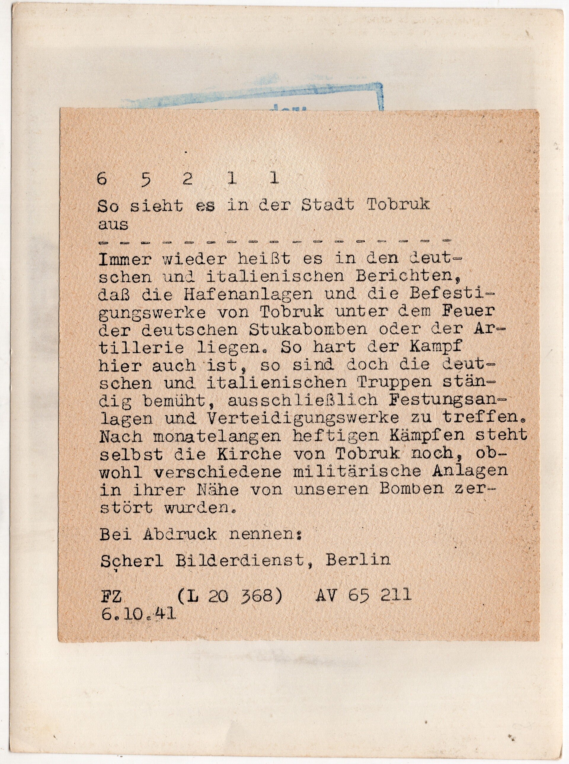 Original WW2 German Press Photo - Italian soldiers in Tobruk, Libya (1941) — image 2