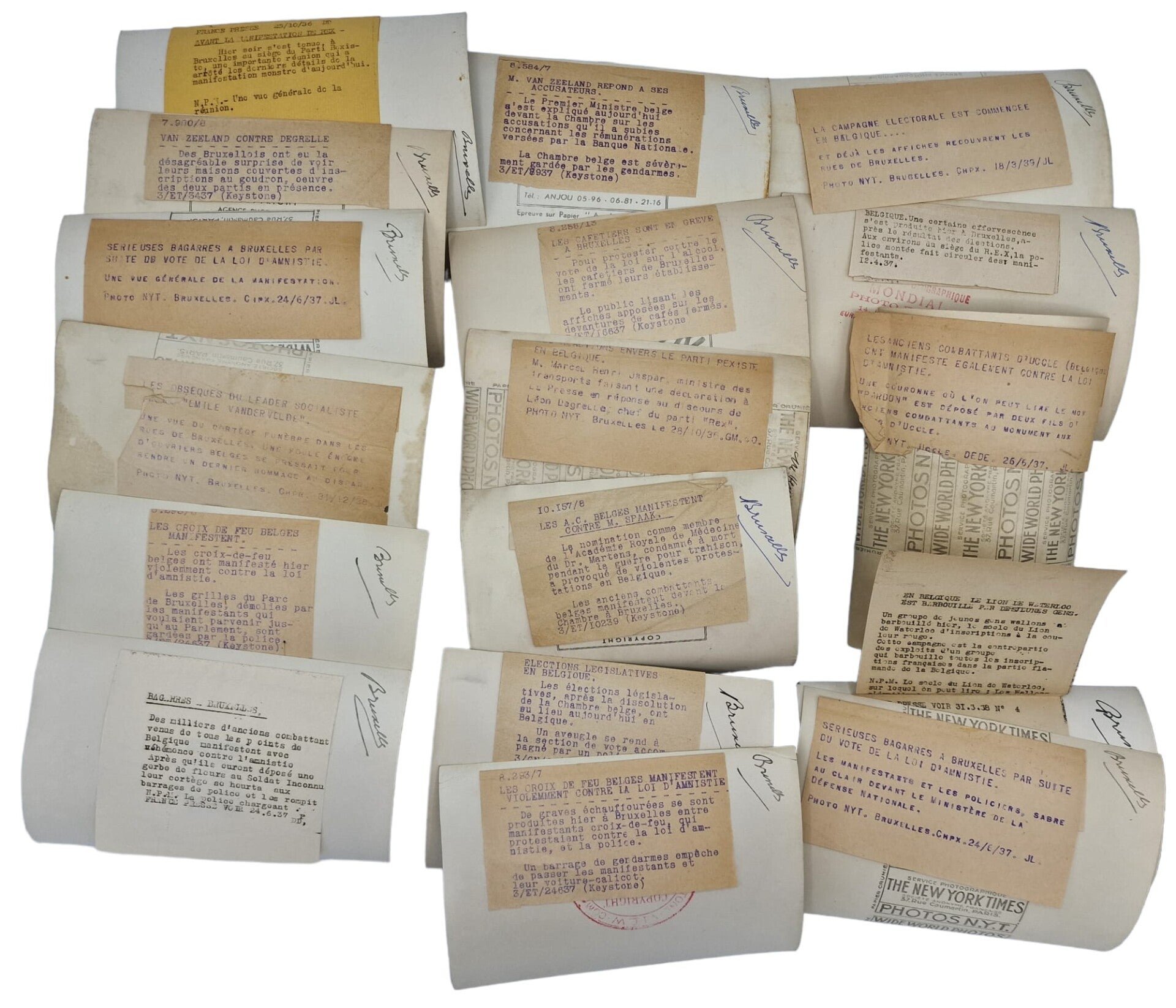 Original WW2 Belgian Collaboration Press Photo - Brussels election Rex protest photo series (1937 & 1938) — image 2