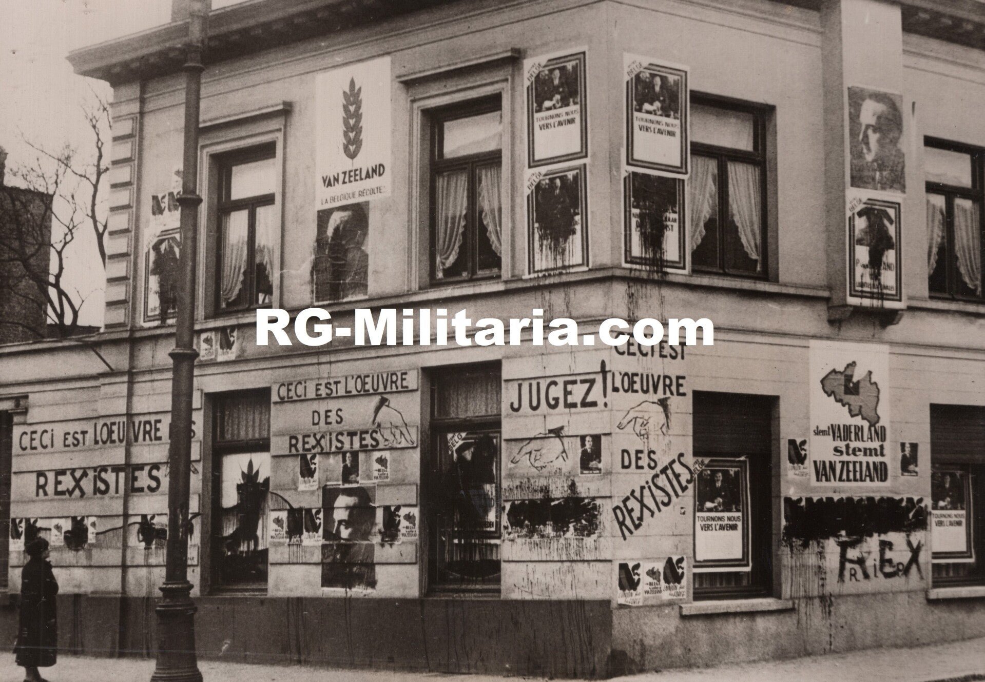 Original WW2 Belgian Collaboration Press Photo - Brussels election Rex protest photo series (1937 & 1938) — image 3