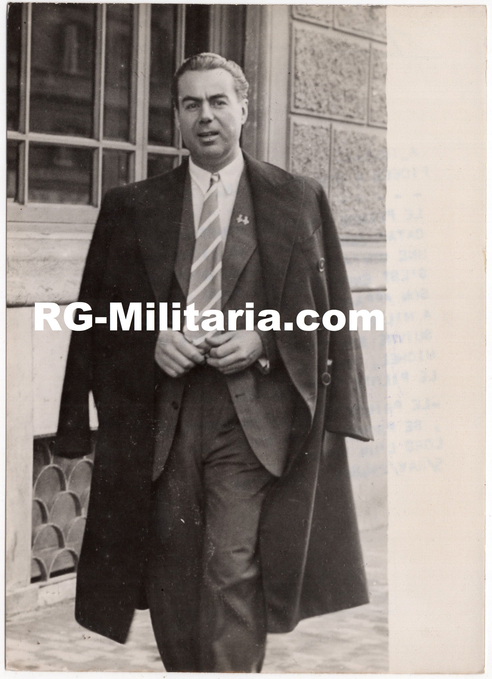 Original WW2 French Press Photo - Romanian Pilot Constantin Cantacuzino in Rome — image 3