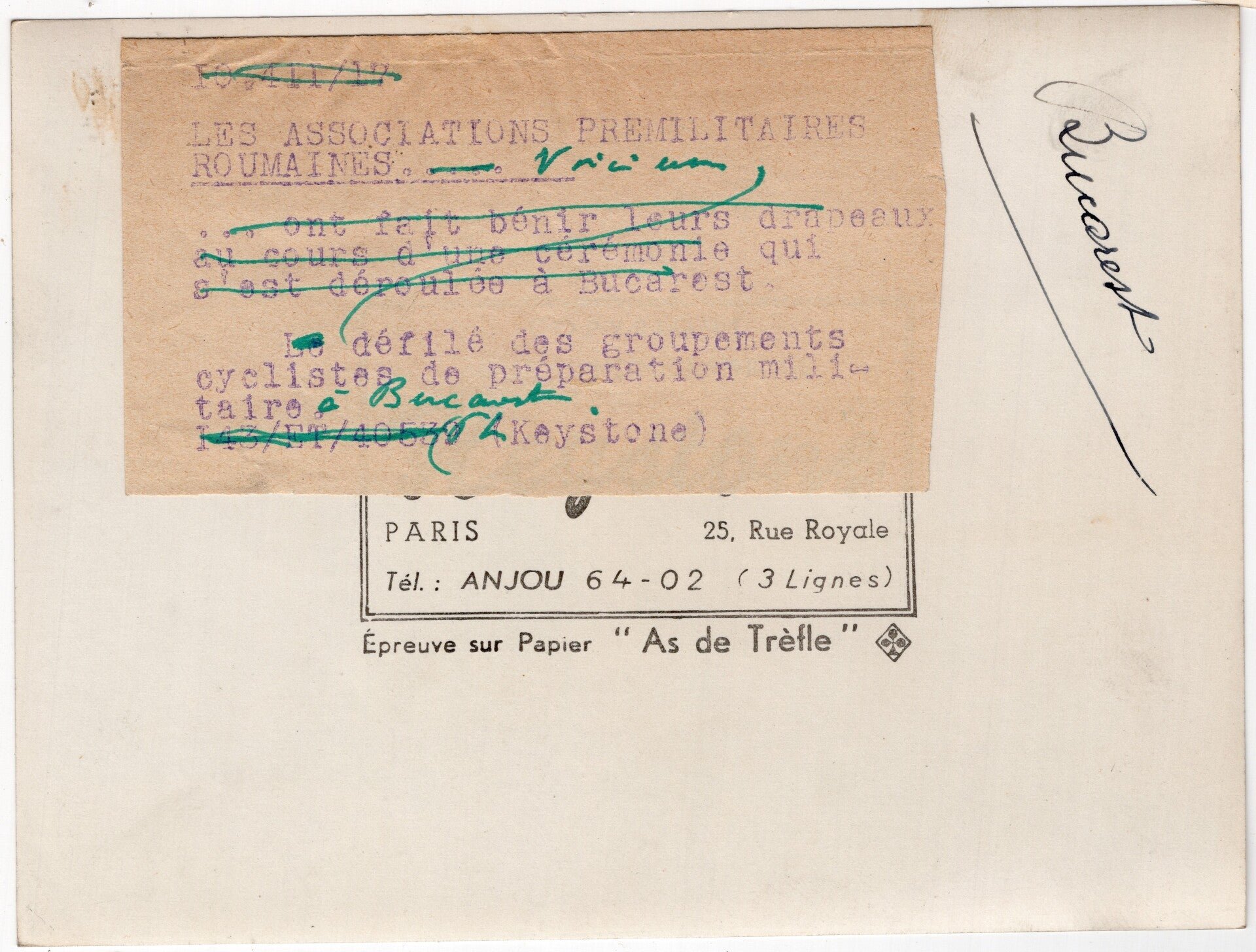 Original WW2 French Press Photo - Romanian soldiers on bicycles (1938) — image 2