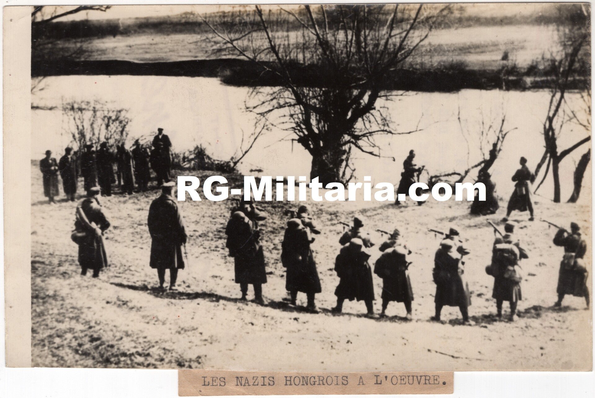 Original WW2 French Press Photo - Hungarian collaborators shoot communist partisans (1945) — image 3