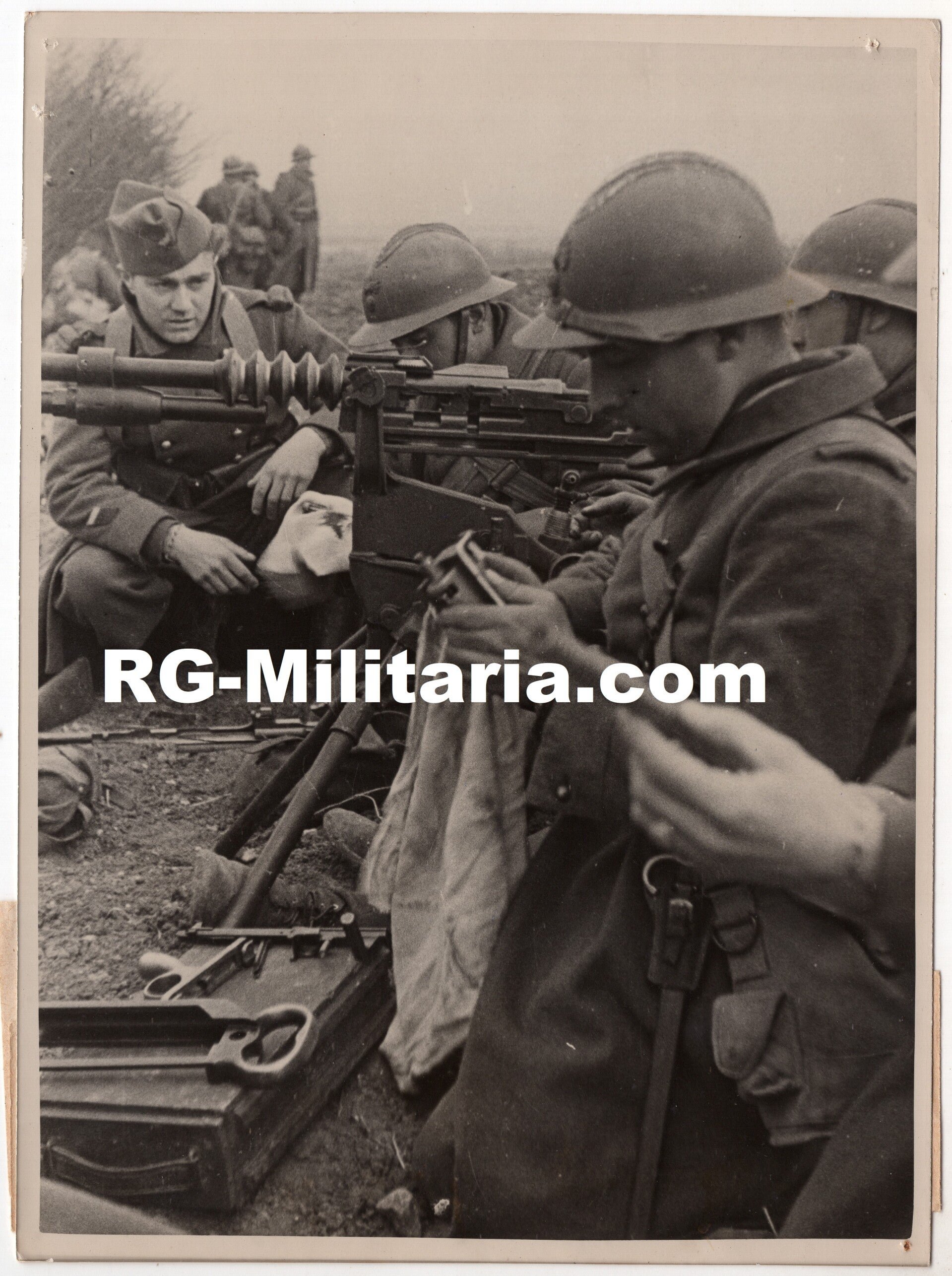 Original WW2 French Press Photo - French soldiers with machine gun (1940) — image 3