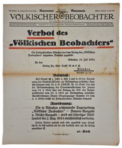 Original WW2 German Poster - Newspaper Volkischer Beobachter forbidden, 14th …