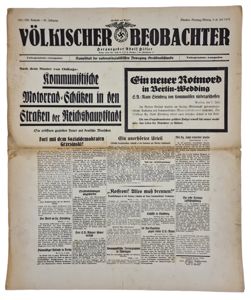 Original WW2 German Poster - Newspaper Volkischer Beobachter Communists in …