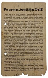 Original WW1 French Leaflet - Du armes, Deutsches Volk! (1918)