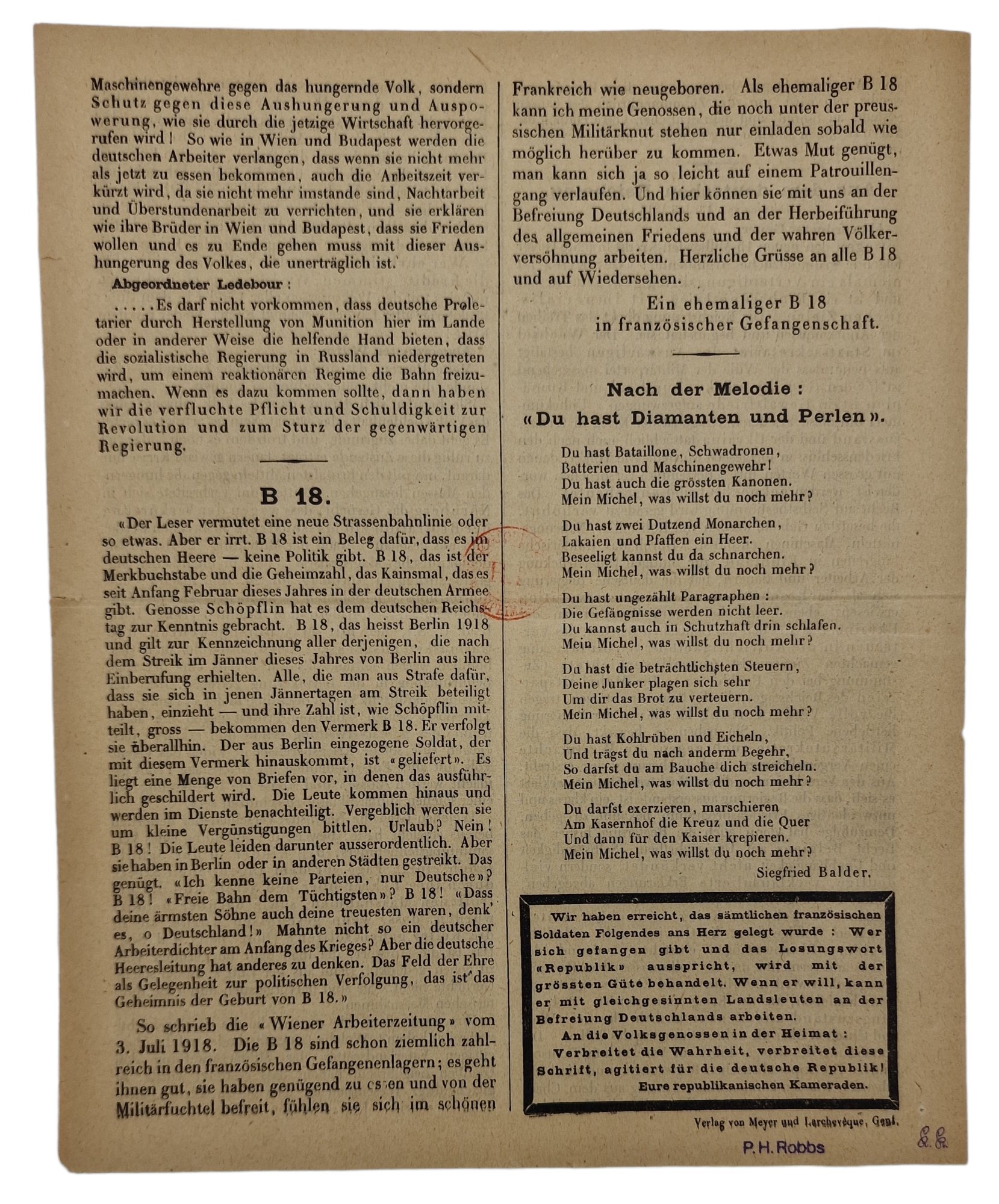 Original WW1 French Leaflet - Das Freie Deutsche Wort No. 37 (1918) — image 3
