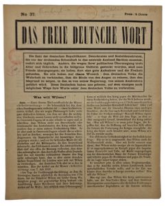Original WW1 French Leaflet - Das Freie Deutsche Wort No. …