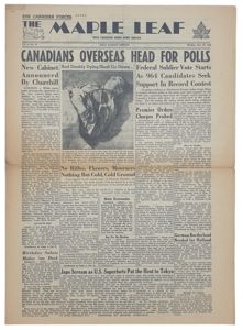 Original WW2 Canadian Newspaper - The Maple Leaf, Death of …