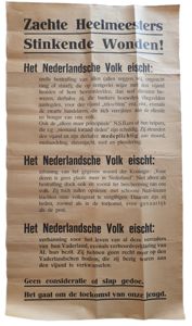 Poster ''zachte heelmeesters stinkende wonden''