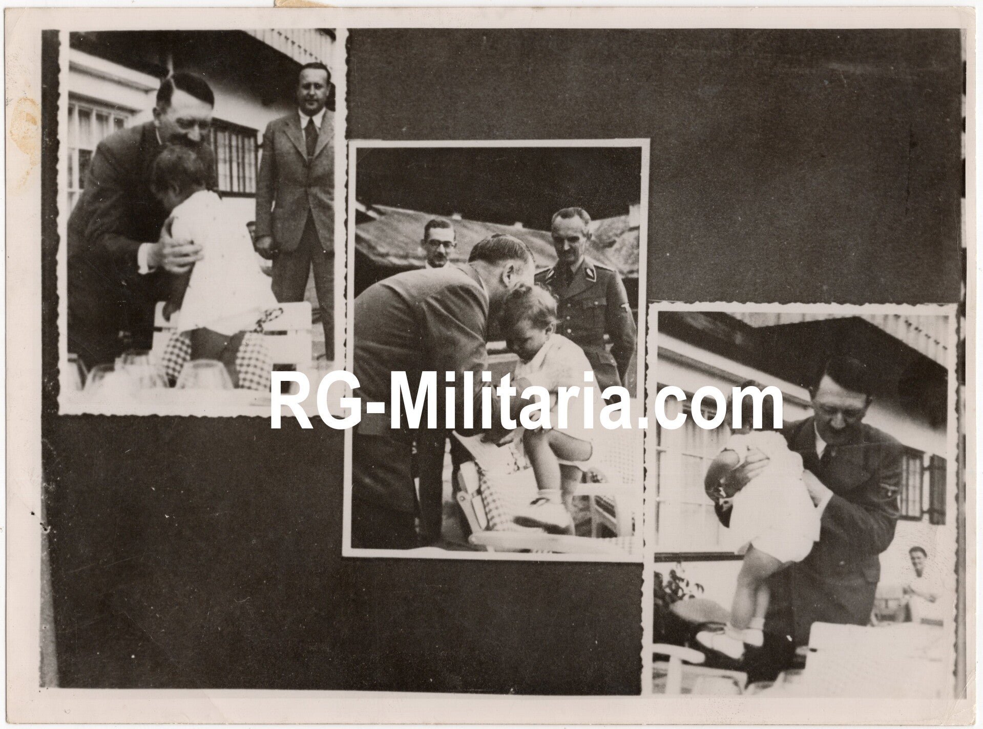 Original WW2 French Press Photo - Picture of the photo album of Eva Braun, Hitler with Ursula ''Uschi'' Schneider (1946) — image 3