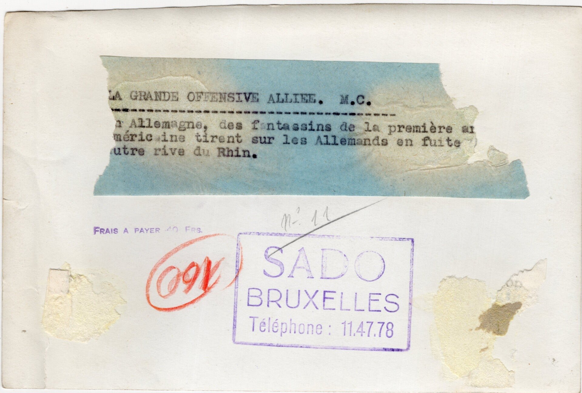 Original WW2 French Press Photo - US soldiers fighting at the Rhine river, Germany (1945) — image 2