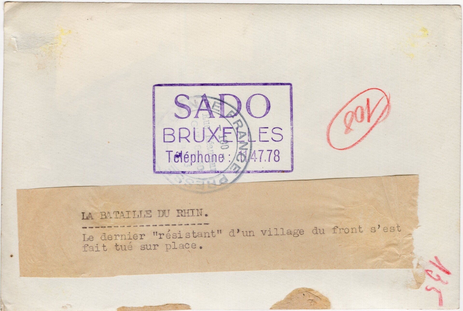 Original WW2 French Press Photo - The battle of the Rhine, KIA German soldier (1945) — image 2