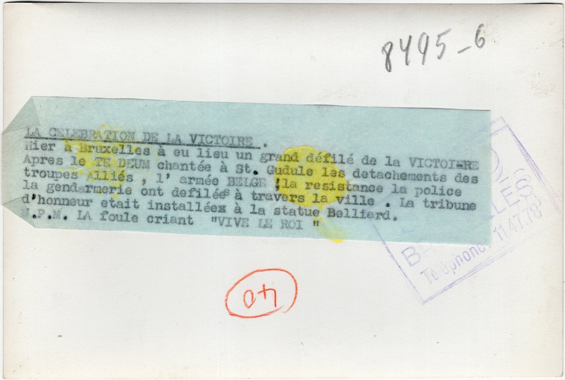 Original WW2 French Press Photo - Parade for the liberation of Brussels, Belgium (1944) — image 2