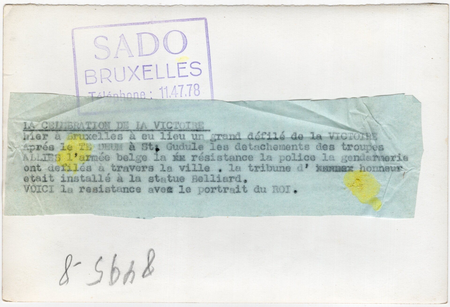 Original WW2 French Press Photo - Parade for the liberation of Brussels, Belgium (1944) — image 2