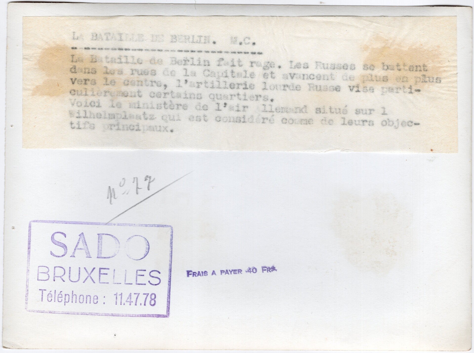 Original WW2 French Press Photo - NSDAP building in Berlin — image 2