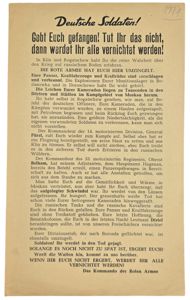 Original WW2 Russian Leaflet - 'Deutsche Soldaten! Gebt Euch gefangen!'' …