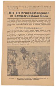 Original WW2 Russian Leaflet - 1013 'Wie die Kriegsgefangenen in …