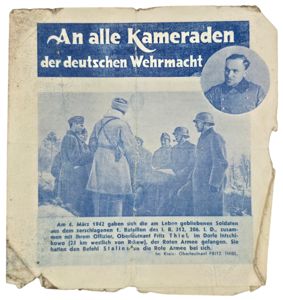 Original WW2 Russian Leaflet - 1043 'An alle Kameraden der …
