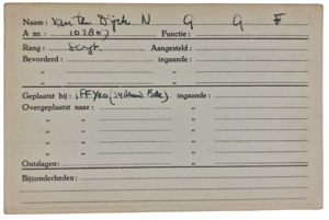 Original WW2 Allied Document - Registration card Dutch interpreter in …