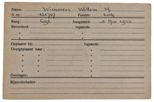 Original WW2 Allied Document - Registration card Dutch interpreter in …