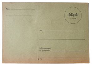 Unused feldpost letter