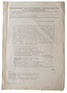 Document - Notice National song festival 3th of July 1942