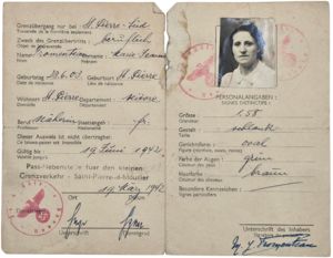 Original WW2 French Document - Ausweis an der Demarkationslinie, St …