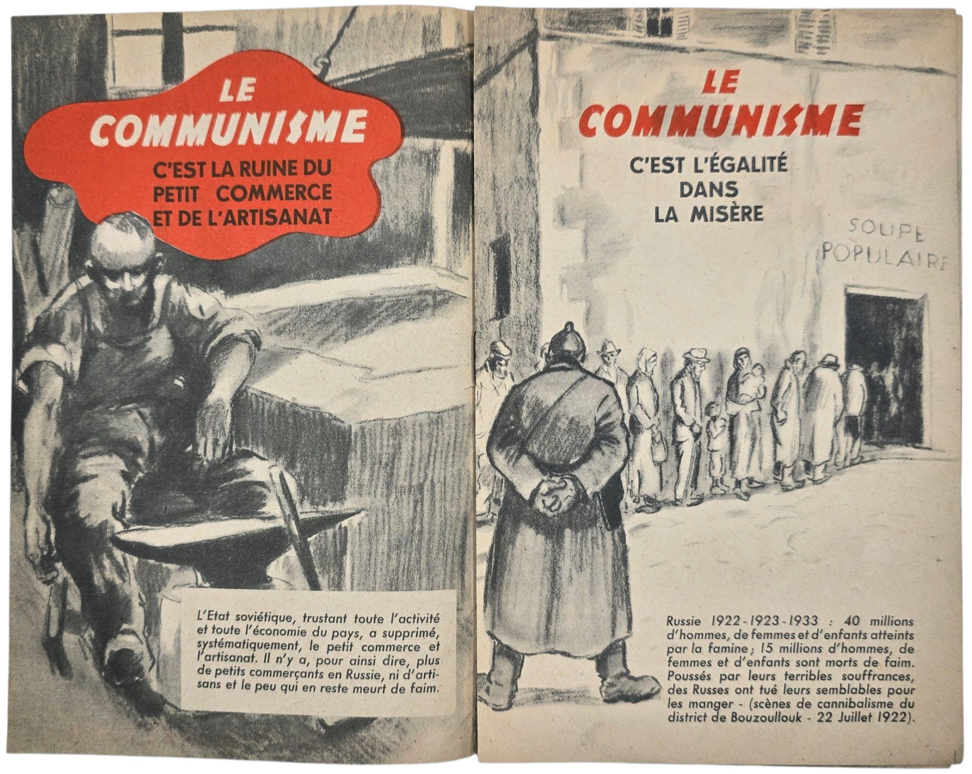 Original WW2 French Brochure - Le Communisme c'est La vie triste, morne, grise — image 2