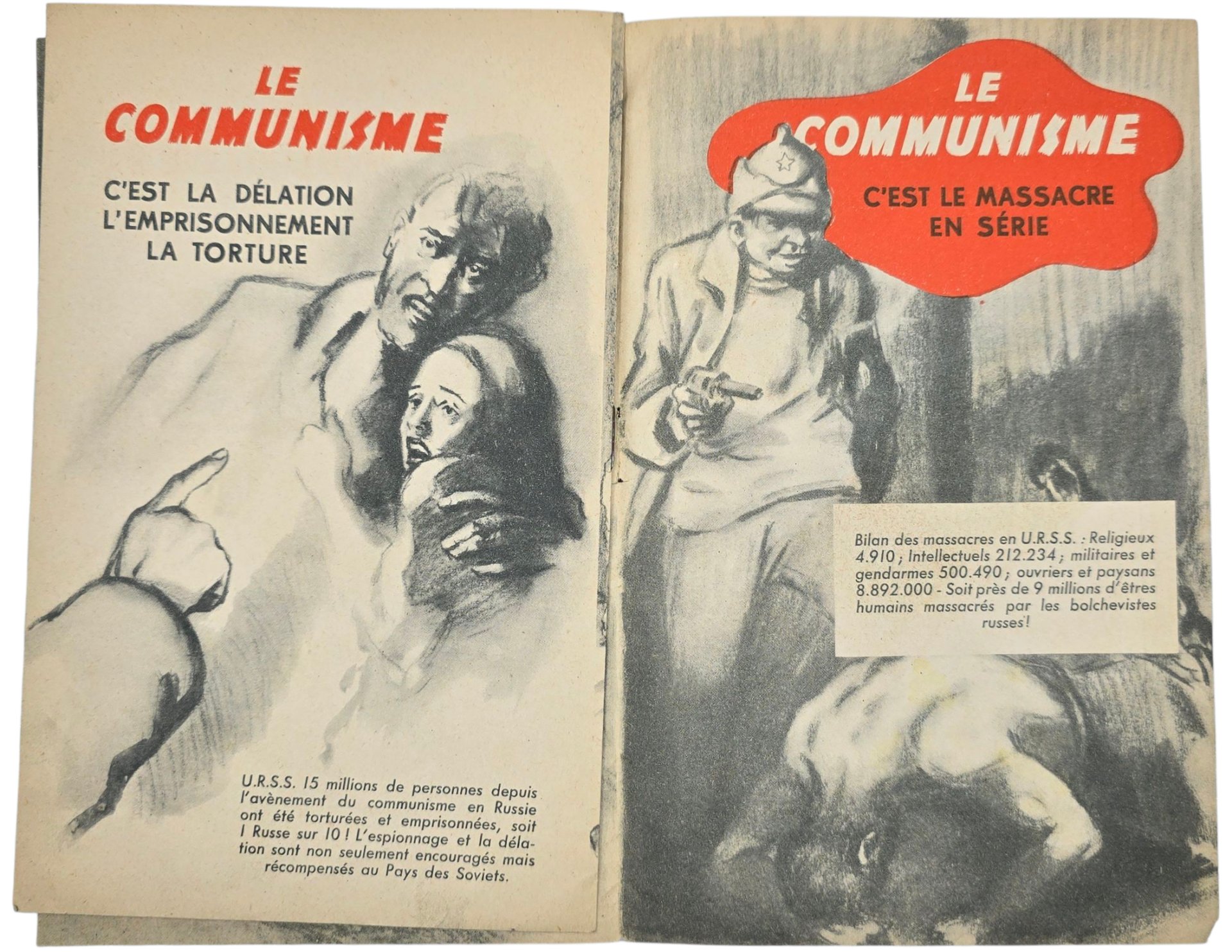 Original WW2 French Brochure - Le Communisme c'est La vie triste, morne, grise — image 4