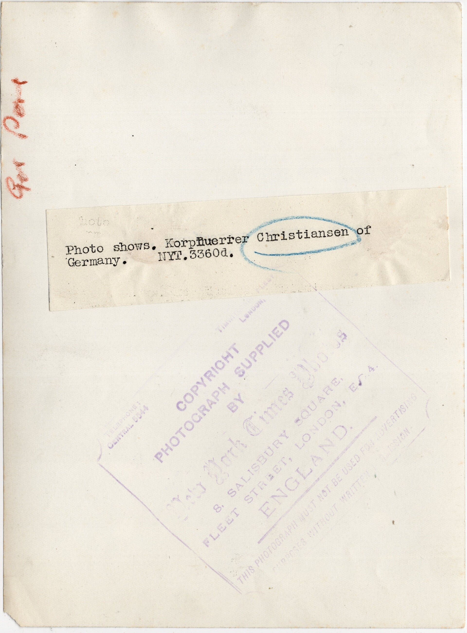 Original WW2 British Press Photo - Leader of the NSFK Nationalsozialistisches Fliegerkorps Friedrich Christiansen — image 2