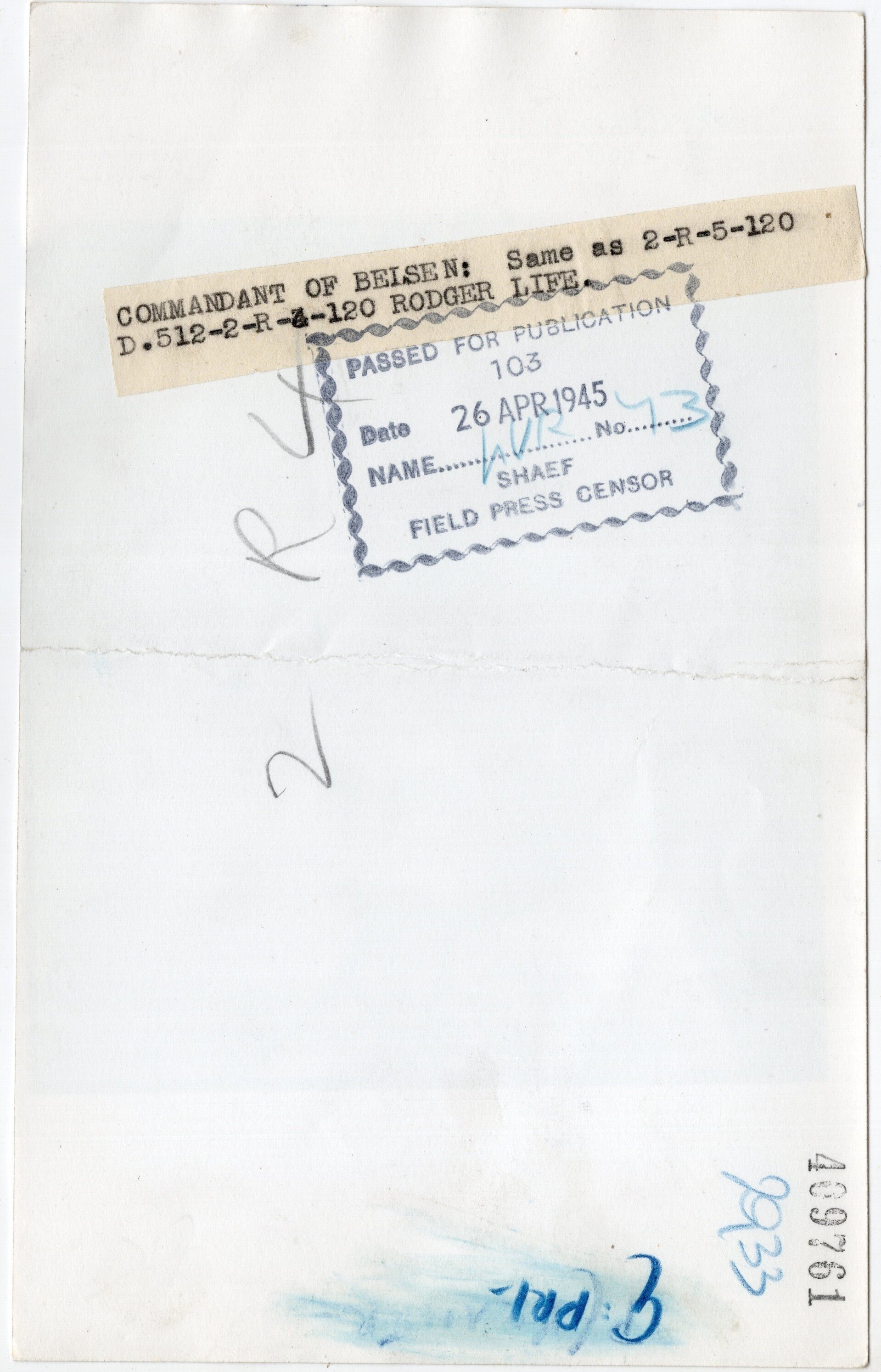 Original WW2 British Press Photo - Captured POW Concentrationcamp leader of Bergen Belsen Hauptsturmführer Josef Kramer (1945) — image 2