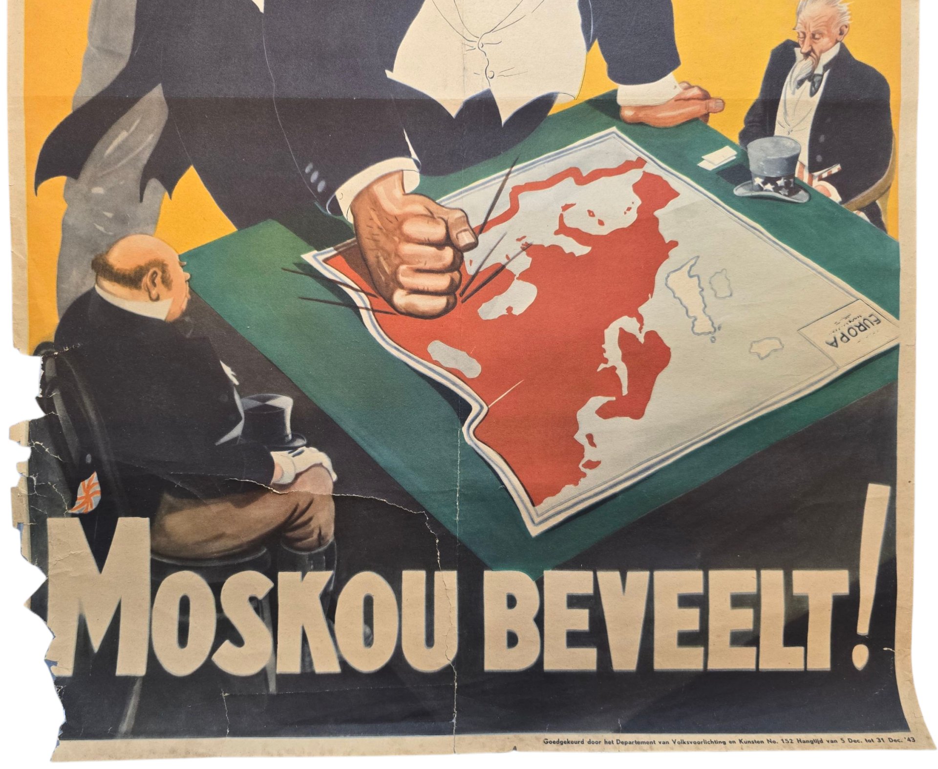 Original WW2 Dutch Collaboration NSB Poster - Moskou Beveelt! (1943) — image 3