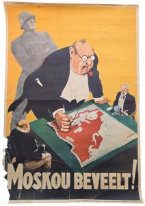Original WW2 Dutch Collaboration NSB Poster - Moskou Beveelt! (1943)