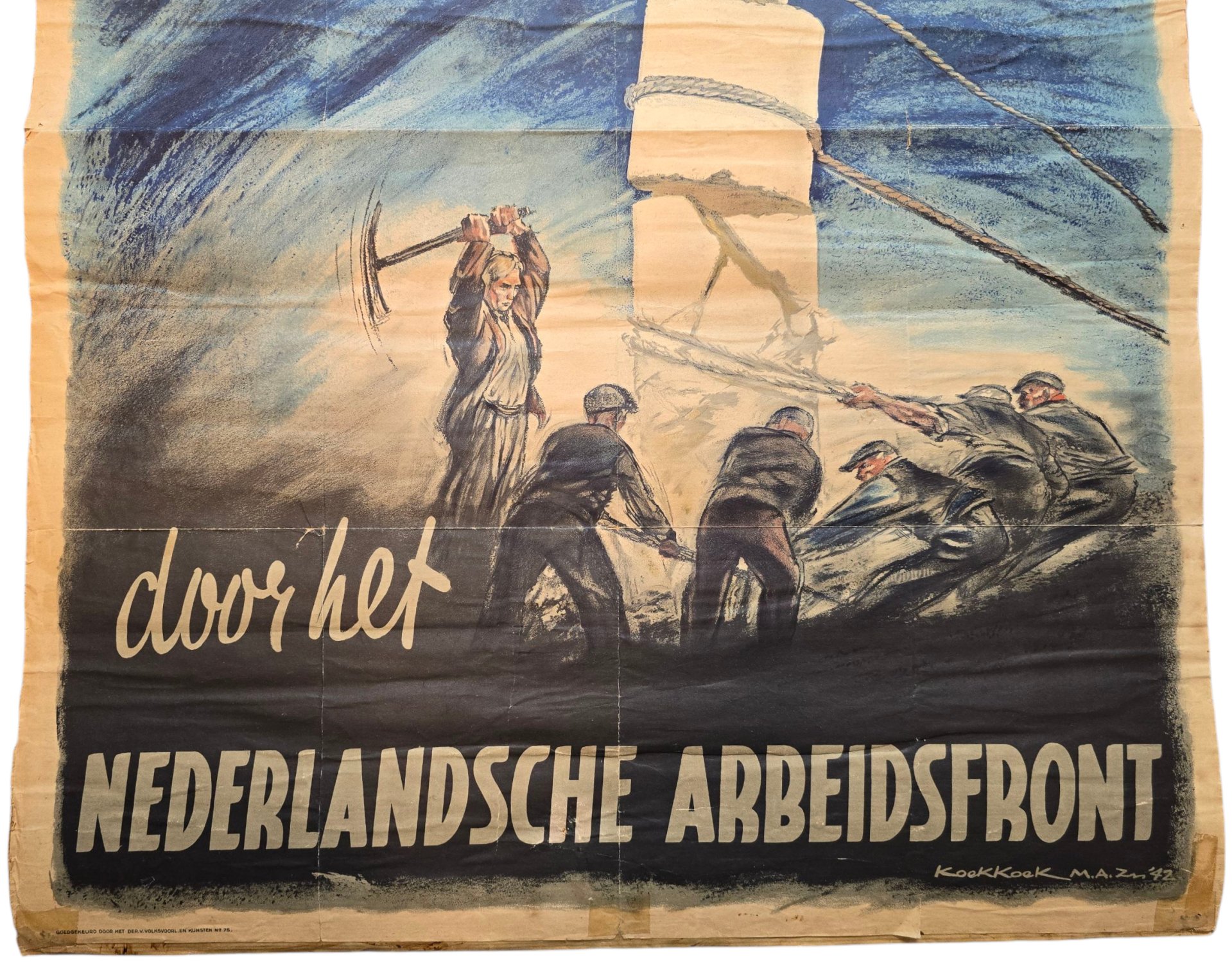 Original WW2 Dutch Collaboration NAF Poster - Weg er mee door het Nedrlandsche Arbeidsfront, Koekkoek (1942) — image 3