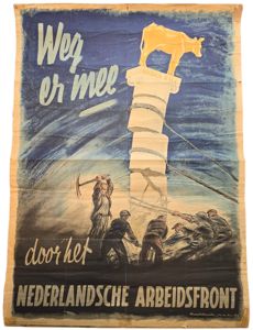 Original WW2 Dutch Collaboration NAF Poster - Weg er mee …