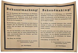 Original WW2 Dutch German Poster - Notice against sabotage, Seyss-Inquart, …