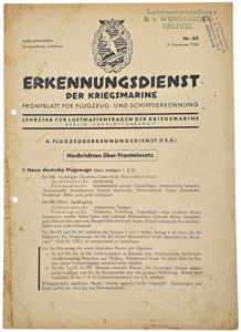 Original WW2 German Kriegsmarine Document - Erkennungsdienst der Kriegsmarine Nr. …