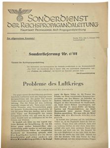 Original WW2 German NSDAP Document - Sonderdienst der Reichspropagandaleitung Sonderlieferung …