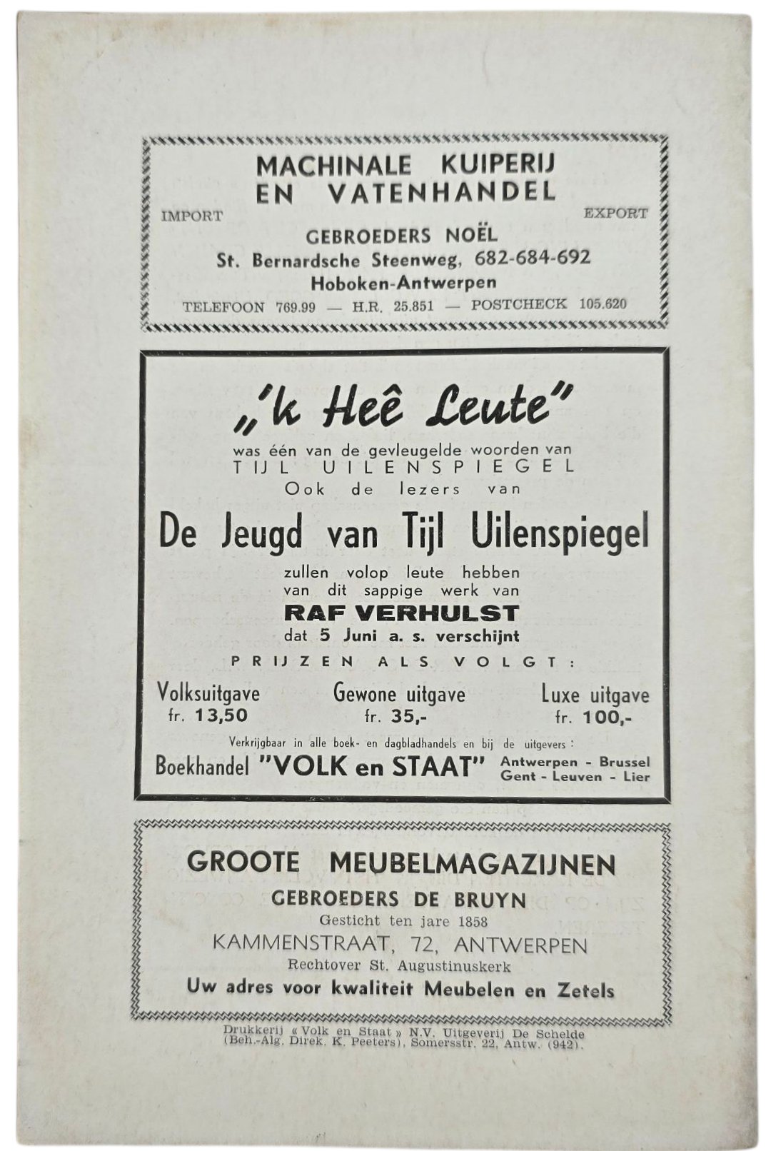 Original WW2 Flemish Collaboration Magazine - De Volksschool Jeugdopleiding 1st year No. 5, July, Waffen SS Death Albert Janssens (1942) — image 4