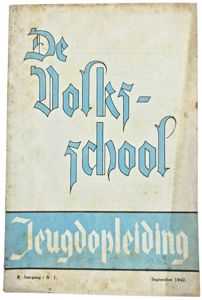 Original WW2 Flemish Collaboration Magazine - De Volksschool Jeugdopleiding 2nd …
