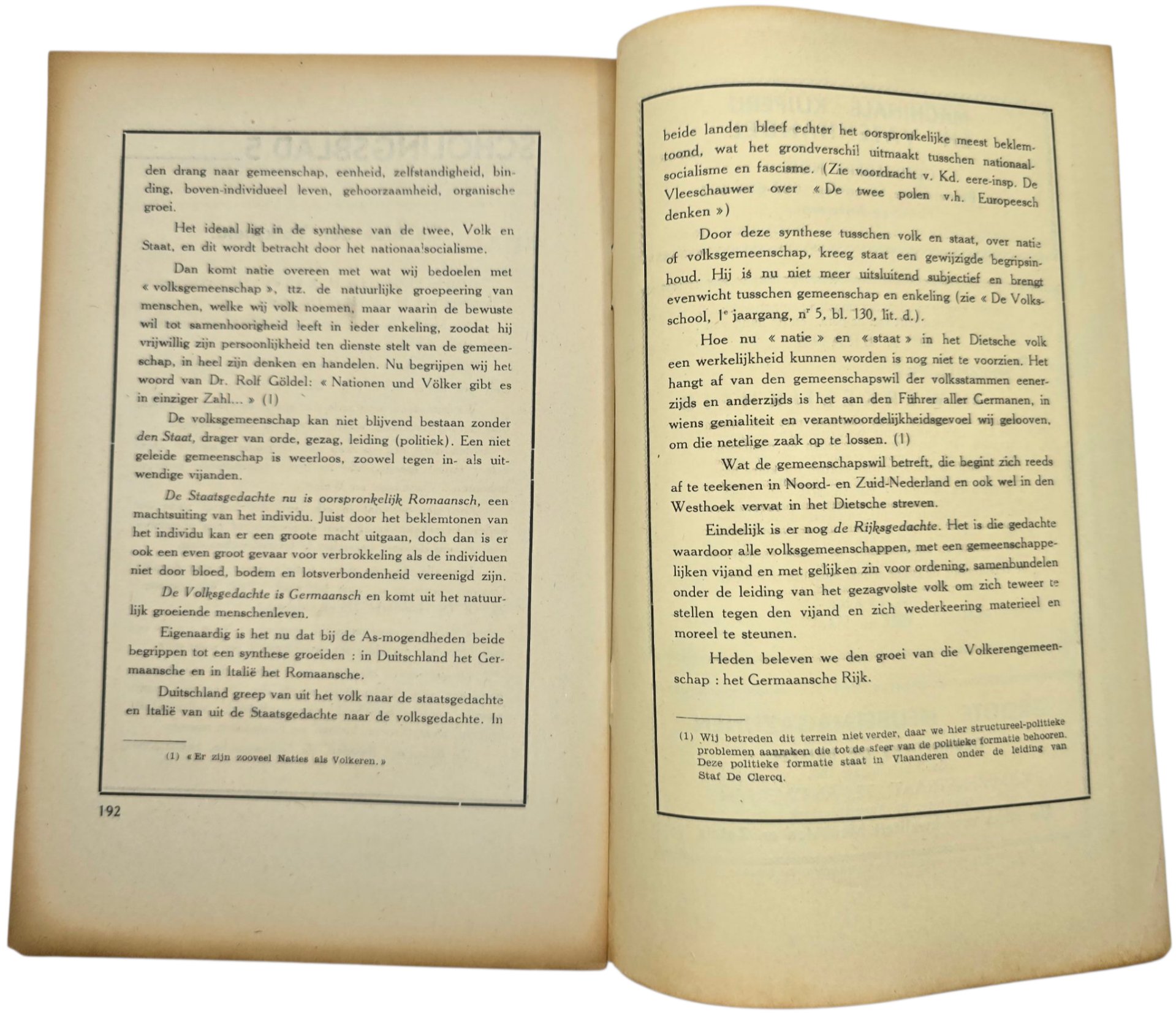 Original WW2 Flemish Collaboration Magazine - De Volksschool Jeugdopleiding 2nd year No. 2, October (1942) — image 3